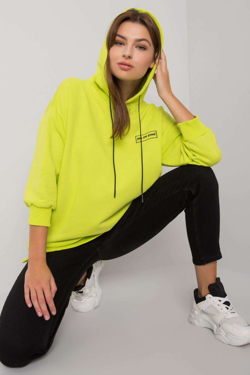 Limetkově modrá mikina s kapsami Leora