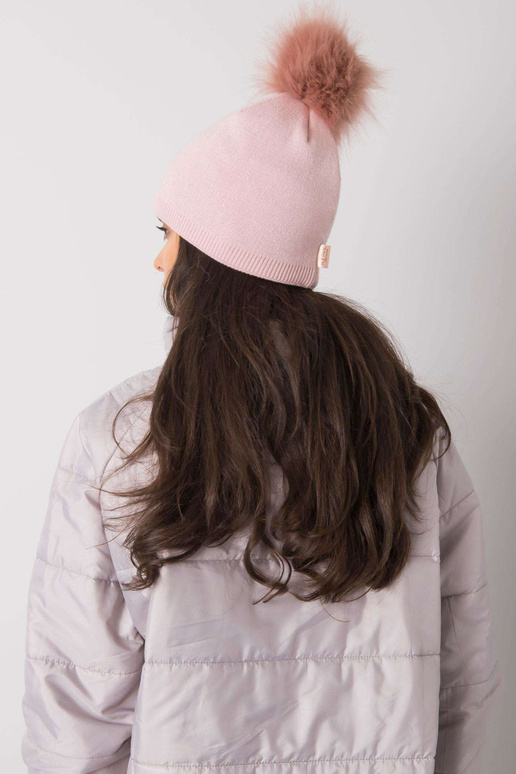 Světle růžová vycpaná dámská čepice s...