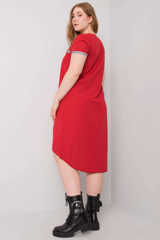 Bavlněné šaty Viana Red Plus Size