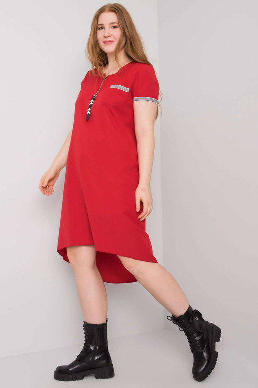 Bavlněné šaty Viana Red Plus Size