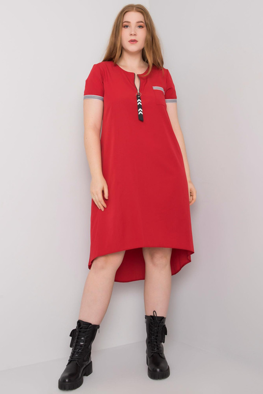 Bavlněné šaty Viana Red Plus Size