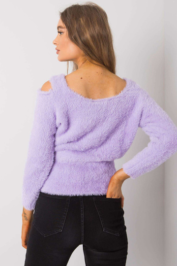 Fialový střihový svetr...