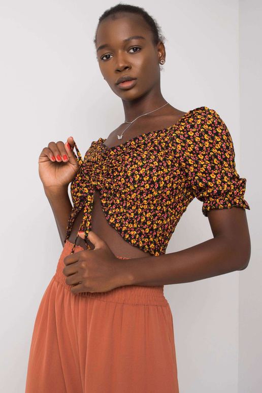 Černá halenka s volánem Bahia RUE PARIS