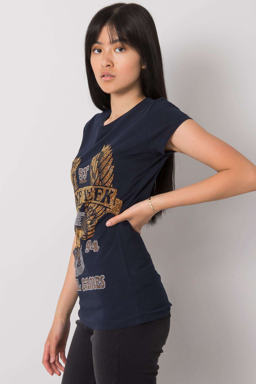 Tmavě modré tričko s nášivkou Haley