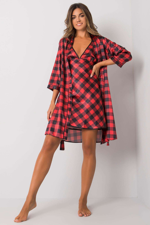 Černočervená kostkovaná spací souprava Černočervená kostkovaná spací souprava