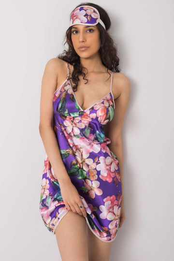 Květinová fialová noční košile