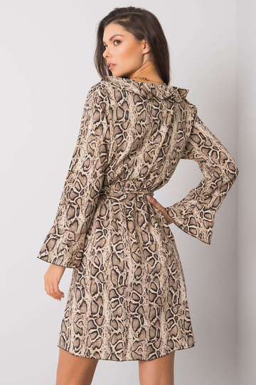 Béžové a černé šaty s...