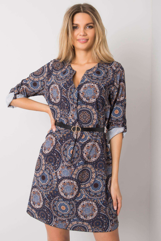 Tmavě modré šaty se vzory Kaipo