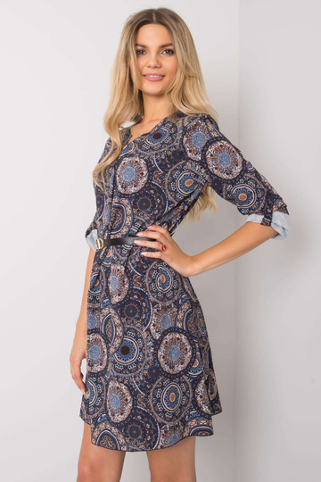 Tmavě modré šaty se vzory... 2