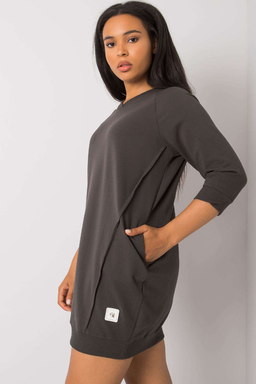 Tmavé khaki bavlněné šaty...