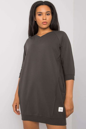 Tmavé khaki bavlněné šaty... 2