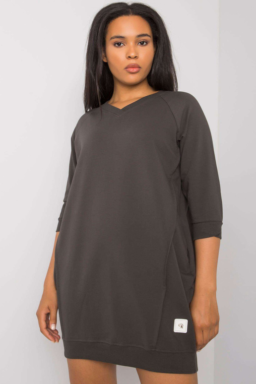 Tmavé khaki bavlněné šaty Karissa...