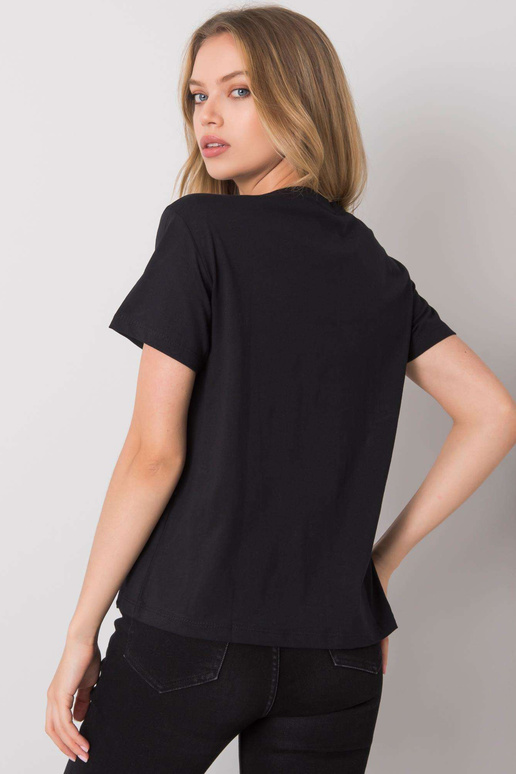 Černé tričko s potiskem Solly Černé tričko s potiskem Solly