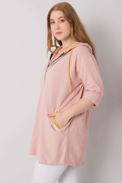 Mikina Lounes Dirty Pink Plus Size na...