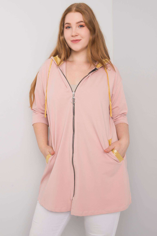 Mikina Lounes Dirty Pink Plus Size na...