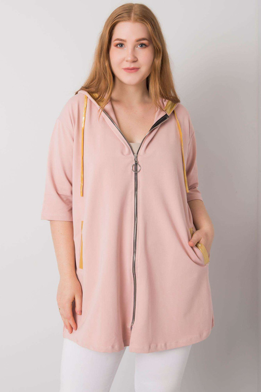 Mikina Lounes Dirty Pink Plus Size na...