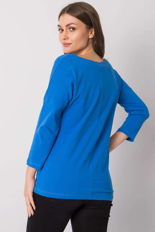 Tmavě modrá bavlněná halenka s...