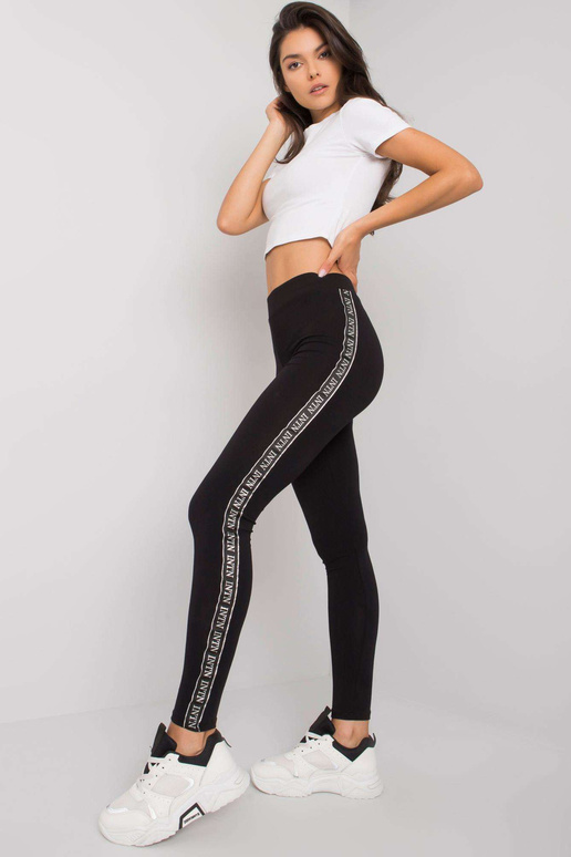 Černostříbrné legíny s pruhy Akemi...