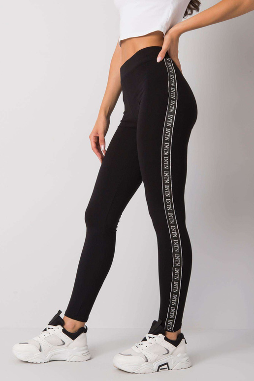 Černostříbrné legíny s pruhy Akemi...