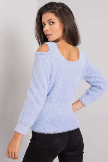 Světle modrý svetr s výřezy... 2