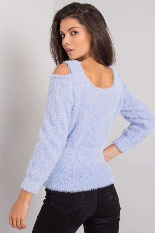 Světle modrý svetr s výřezy Leandre...