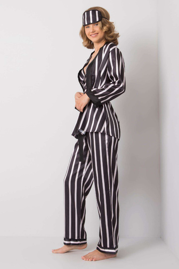 Černý pruhovaný noční set 2