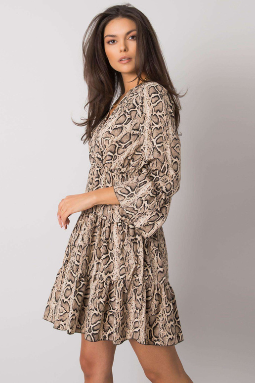 Béžové a černé šaty se zvířecími...