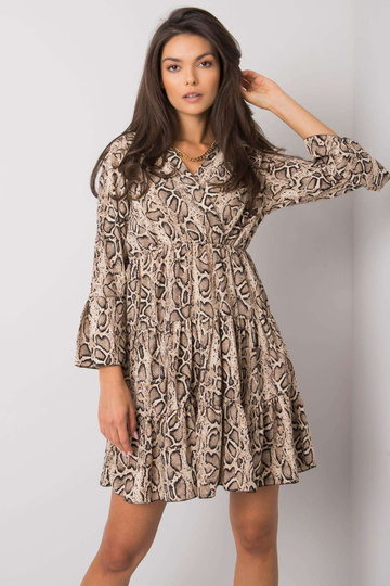 Béžové a černé šaty se... 2