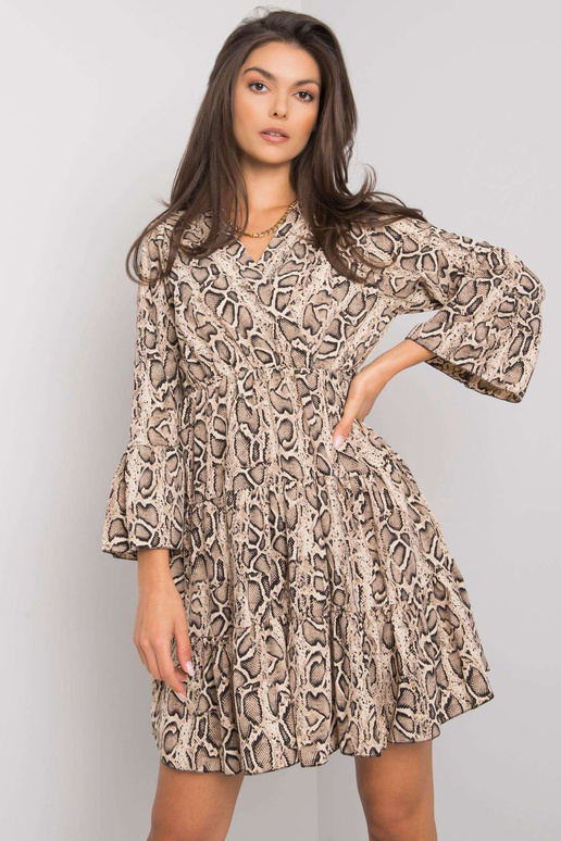 Béžové a černé šaty se zvířecími...