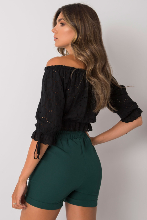 Tmavě zelené kraťasy s řetízky Flannery