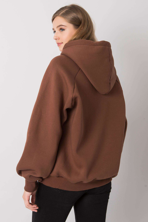 Hnědá vycpaná oversize mikina s...