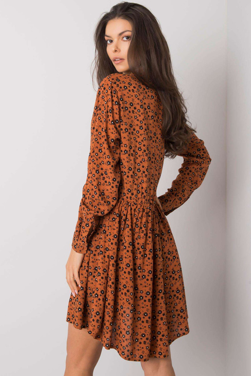 Hnědé šaty s potisky Rima FRESH MADE