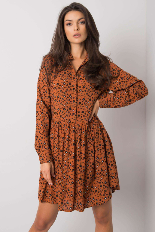 Hnědé šaty s potisky Rima FRESH MADE