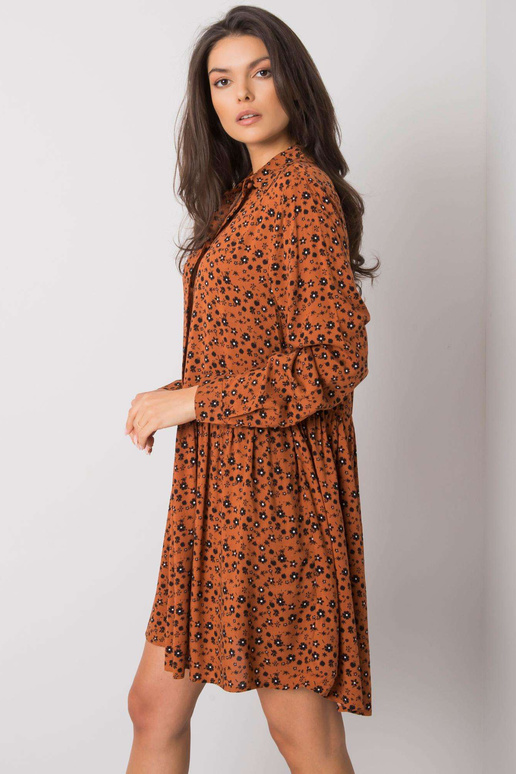 Hnědé šaty s potisky Rima FRESH MADE