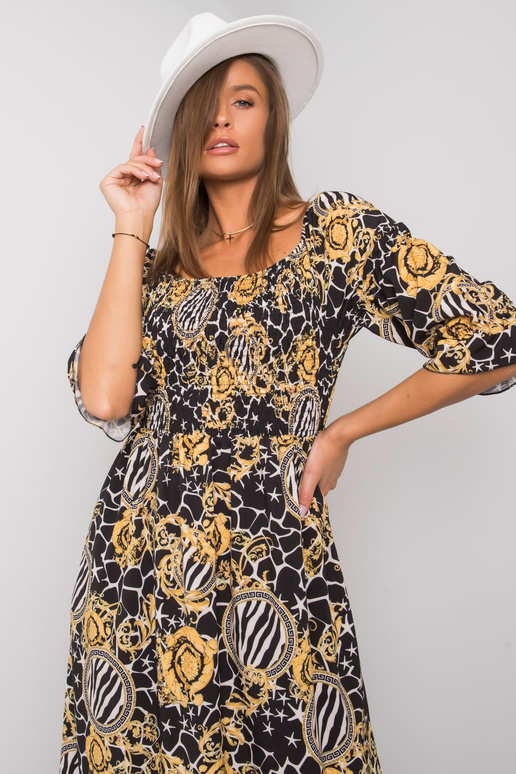 Černožluté vzorované šaty od Bevelyn Černožluté vzorované šaty od Bevelyn