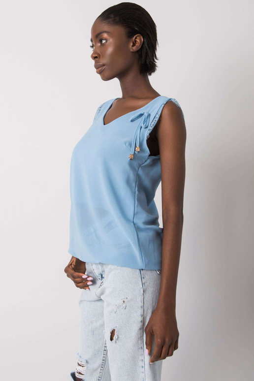 Modrý safírový krajkový top