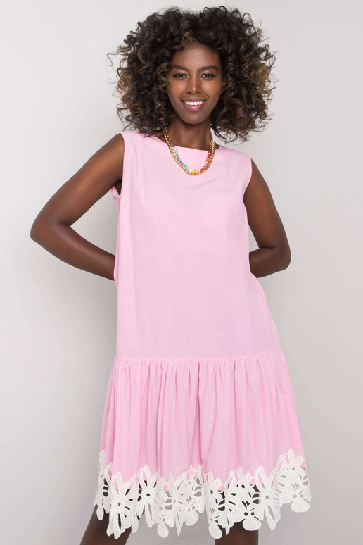 Světle růžové volánové šaty Frederica