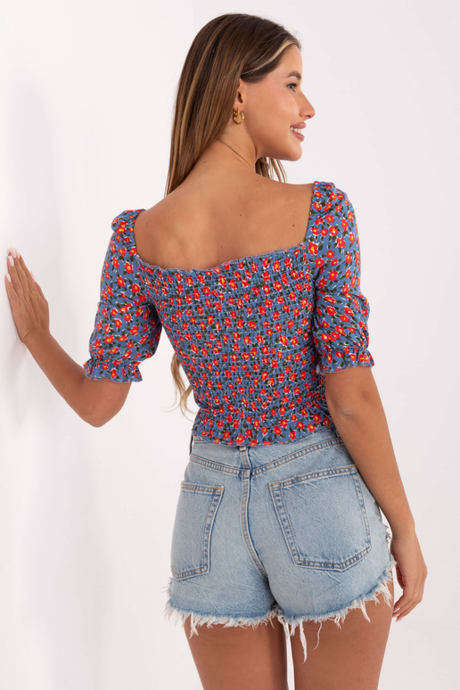 Modrá halenka s květinami Kami RUE PARIS