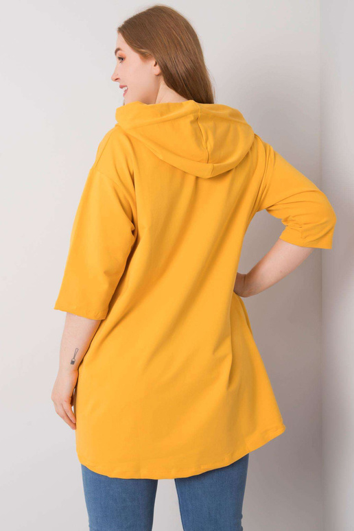 Tmavě žlutá mikina Lounes Plus Size...