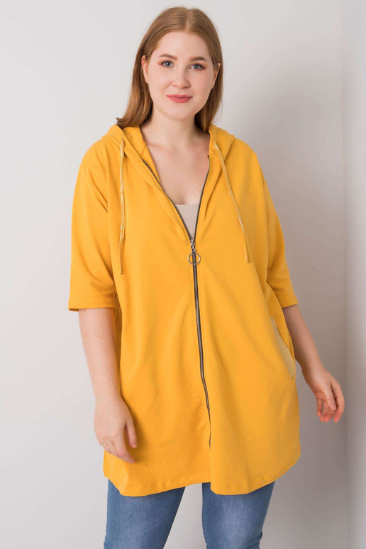 Tmavě žlutá mikina Lounes Plus Size...