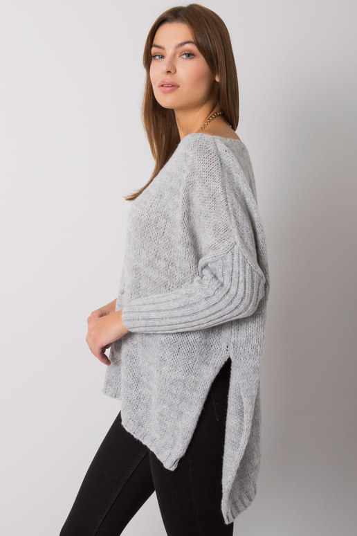 Šedý volný svetr Tiffianie OCH BELLA Šedý volný svetr Tiffianie OCH BELLA