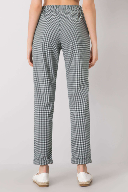 Noreen černé a zelené kostkované kalhoty