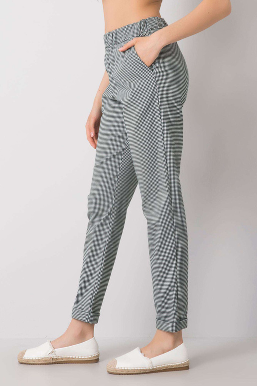 Noreen černé a zelené kostkované kalhoty