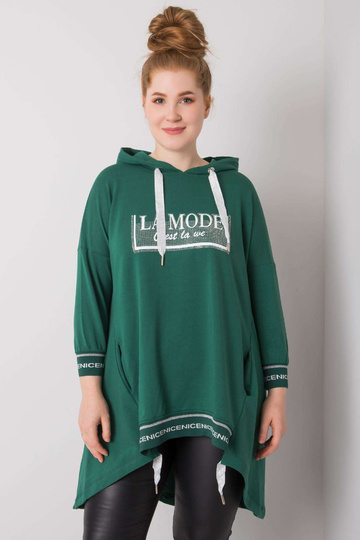 Tmavě zelená mikina s...