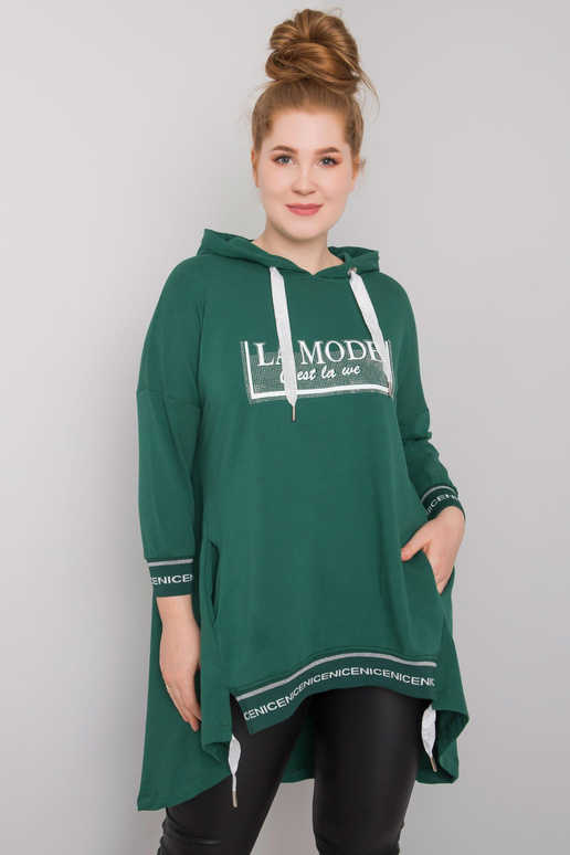 Tmavě zelená mikina s nášivkou Belina