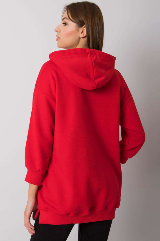 Červená mikina s kapsami značky Leora