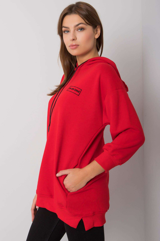 Červená mikina s kapsami značky Leora