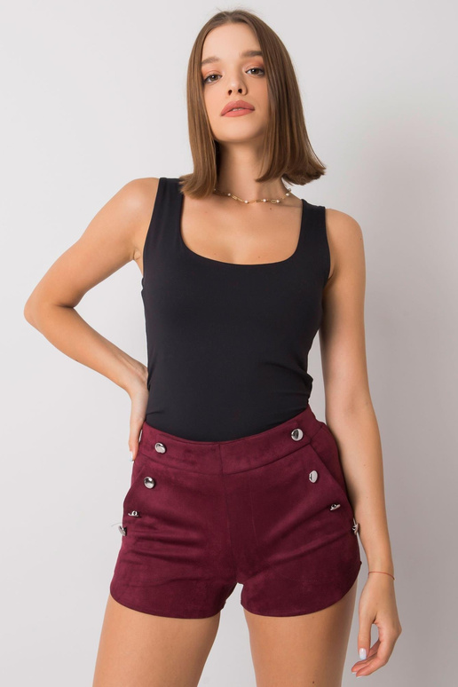 Vínové kraťasy na knoflíky Jaylah RUE...