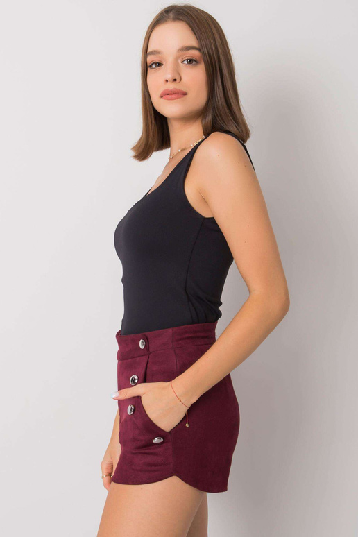 Vínové kraťasy na knoflíky Jaylah RUE...