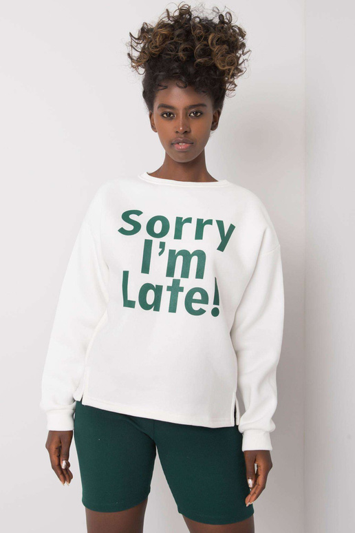 Ecru-zelená mikina s nápisem Kailee